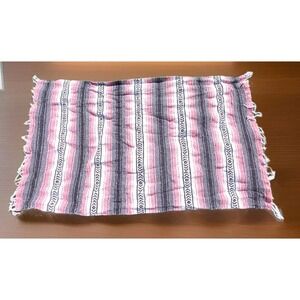 Mexican Blanket Falsa Yoga Picnic Throw 72" X 50"-Traditional Colors